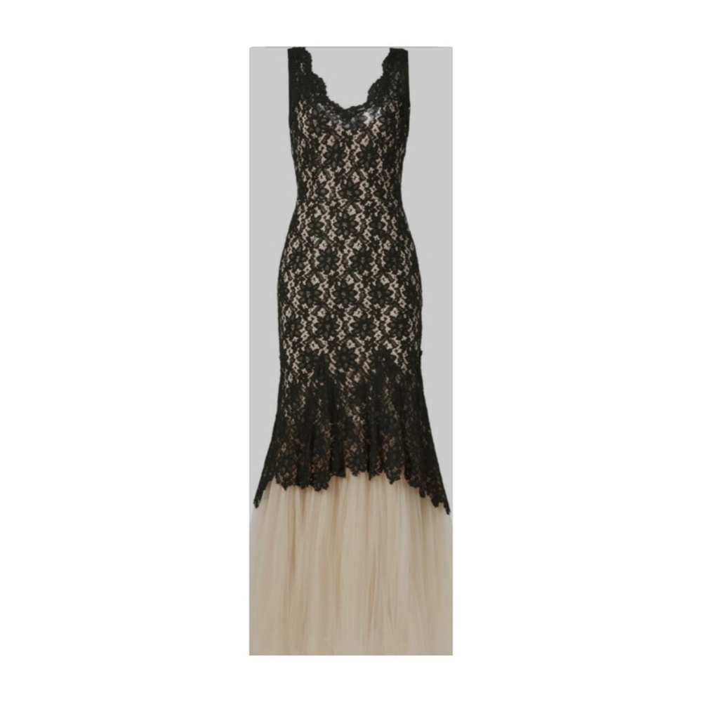 Black lace and tulle gown